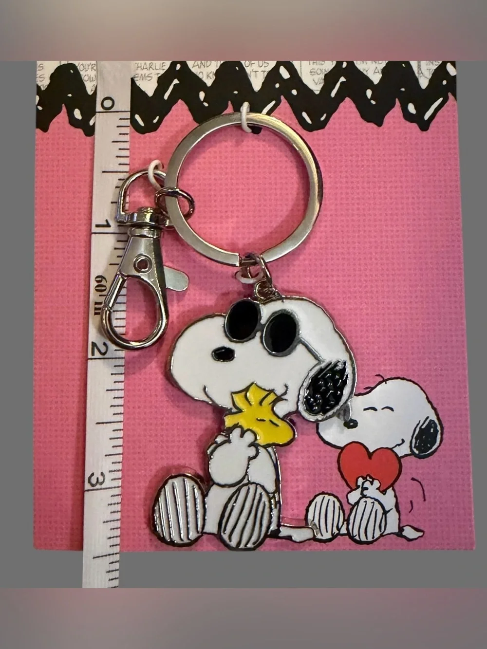 New W/ Tags! Peanuts 21” Lying Snoopy Plush & Snoopy / Woodstock Enamel Keychain